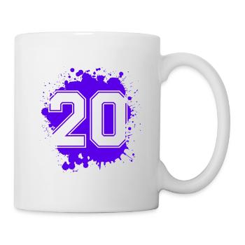 20 Zahl Klecks - Tasse - Weiß - Rechts