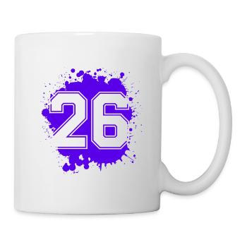 26 Zahl Klecks - Tasse - Weiß - Rechts