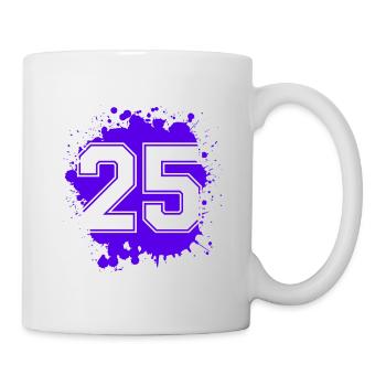 25 Zahl Klecks - Tasse - Weiß - Rechts