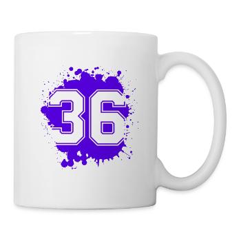 36 Zahl Klecks - Tasse - Weiß - Rechts