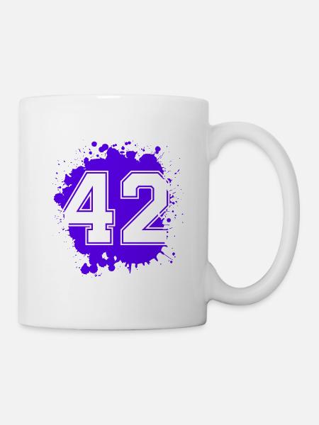 42 Zahl Klecks - Tasse - Weiß