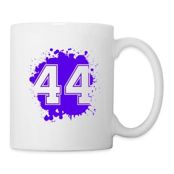 44 Zahl Klecks - Tasse - Weiß - Rechts