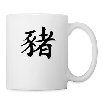 Signe du zodiaque chinois cochon - Mug blanc - blanc - Droite