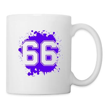 66 Zahl Klecks - Tasse - Weiß - Rechts