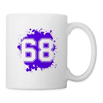 68 Zahl Klecks - Tasse - Weiß - Rechts