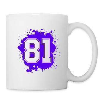 81 Zahl Klecks - Tasse - Weiß - Rechts