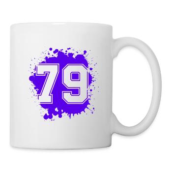 79 Zahl Klecks - Tasse - Weiß - Rechts
