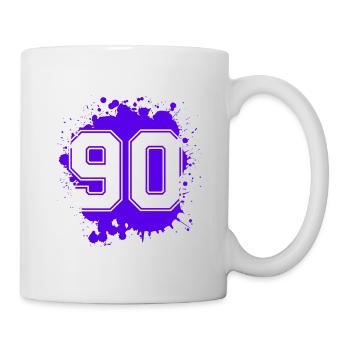 90 Zahl Klecks - Tasse - Weiß - Rechts