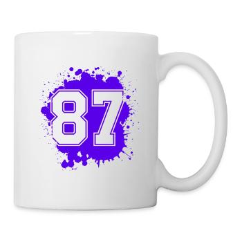 87 Zahl Klecks - Tasse - Weiß - Rechts