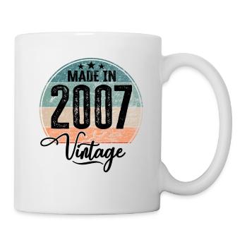 Vintage Made in 2007 Geburtsjahr 2007 Geburtstag - Tasse - Weiß - Rechts