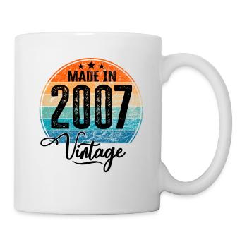 Vintage Made in 2007 Geburtsjahr 2007 Geburtstag - Tasse - Weiß - Rechts