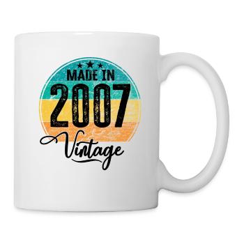 Vintage Made in 2007 Geburtsjahr 2007 Geburtstag - Tasse - Weiß - Rechts