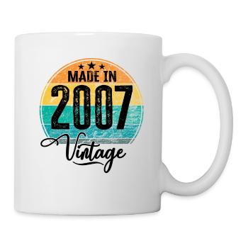 Vintage Made in 2007 Geburtsjahr 2007 Geburtstag - Tasse - Weiß - Rechts