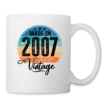 Vintage Made in 2007 Geburtsjahr 2007 Geburtstag - Tasse - Weiß - Rechts