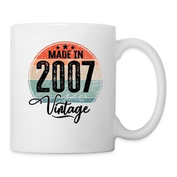 Vintage Made in 2007 Geburtsjahr 2007 Geburtstag - Tasse - Weiß - Rechts
