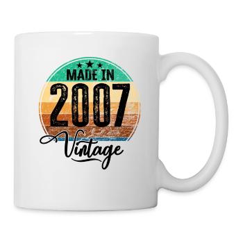 Vintage Made in 2007 Geburtsjahr 2007 Geburtstag - Tasse - Weiß - Rechts