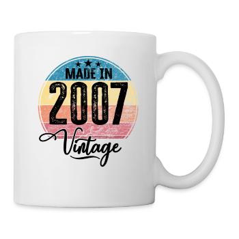 Vintage Made in 2007 Geburtsjahr 2007 Geburtstag - Tasse - Weiß - Rechts