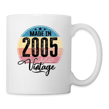 Vintage Made in 2005 Geburtsjahr 2005 Geburtstag - Tasse - Weiß - Rechts