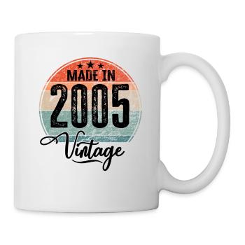 Vintage Made in 2005 Geburtsjahr 2005 Geburtstag - Tasse - Weiß - Rechts