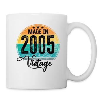 Vintage Made in 2005 Geburtsjahr 2005 Geburtstag - Tasse - Weiß - Rechts