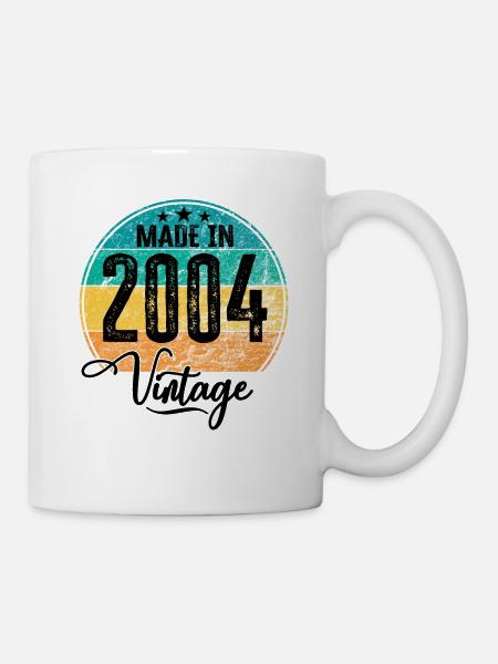 Vintage Fabriqué en 2004 Année de naissance 2004 Anniversaire - Mug blanc - blanc