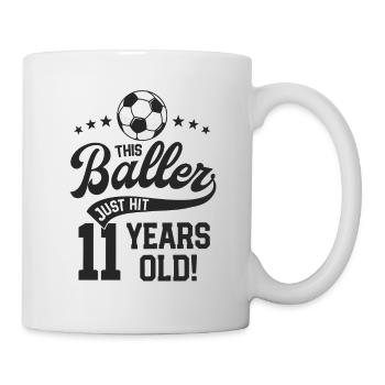 11 Years Old Soccer Themed Birthday Party 11th - Mug - white - Right