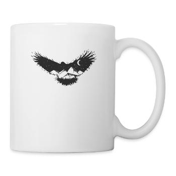 Raven over the mountains Crow bird animal - Mug - white - Right
