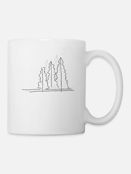 Baum Lineart - Tasse - Weiß