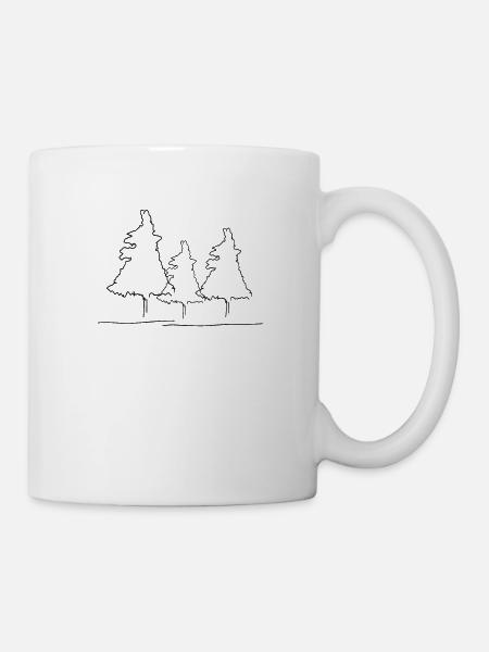 Baum Lineart - Tasse - Weiß