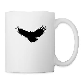 Raven in the air Crow Animal Bird Nature - Mug - white - Right