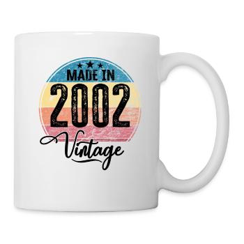 Vintage Made in 2002 Geburtsjahr 2002 Geburtstag - Tasse - Weiß - Rechts