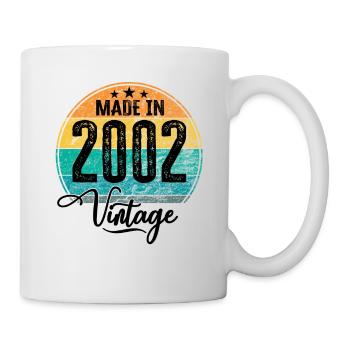 Vintage Made in 2002 Geburtsjahr 2002 Geburtstag - Tasse - Weiß - Rechts
