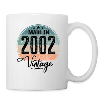 Vintage Made in 2002 Geburtsjahr 2002 Geburtstag - Tasse - Weiß - Rechts