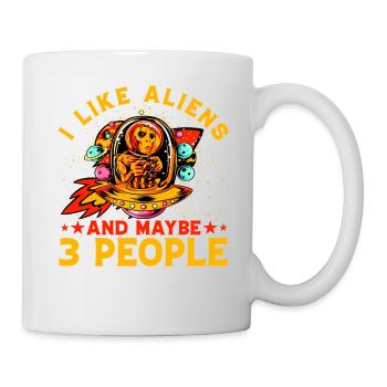 J’aime les extraterrestres et peut-être 3 personnes - Mug blanc - blanc - Droite