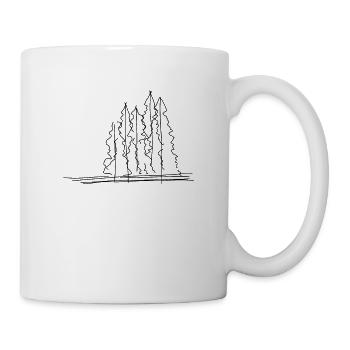 Baum Wald Lineart - Tasse - Weiß - Rechts