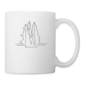 Baum Wald Lineart - Tasse - Weiß - Rechts
