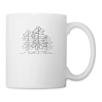 Baum Wald Lineart - Tasse - Weiß - Rechts