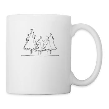 Baum Wald Lineart - Tasse - Weiß - Rechts