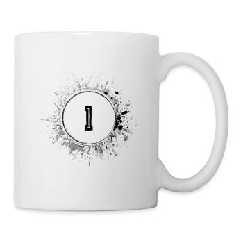 1 Zahl Klecks - Tasse - Weiß - Rechts