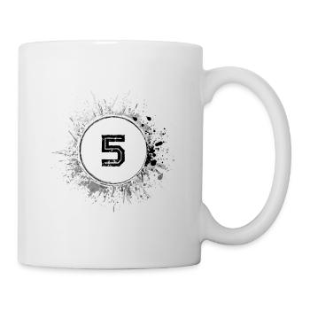 5 Zahl Klecks - Tasse - Weiß - Rechts
