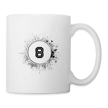 8 Zahl Klecks - Tasse - Weiß - Rechts