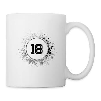 18 Zahl Klecks - Tasse - Weiß - Rechts
