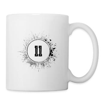 11 Zahl Klecks - Tasse - Weiß - Rechts