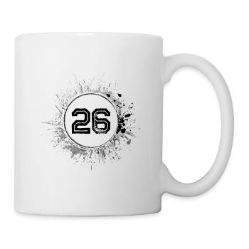 26 Zahl Klecks - Tasse - Weiß - Rechts