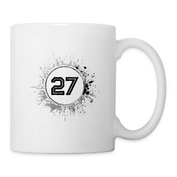 27 Zahl Klecks - Tasse - Weiß - Rechts