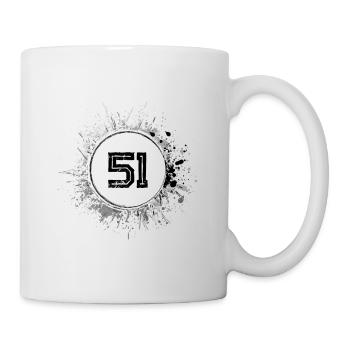51 Zahl Klecks - Tasse - Weiß - Rechts