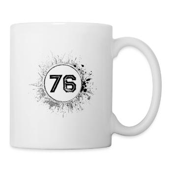 76 Zahl Klecks - Tasse - Weiß - Rechts