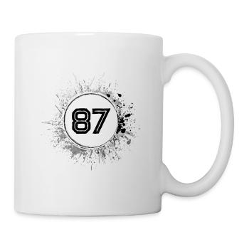 87 Zahl Klecks - Tasse - Weiß - Rechts