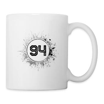 94 Zahl Klecks - Tasse - Weiß - Rechts