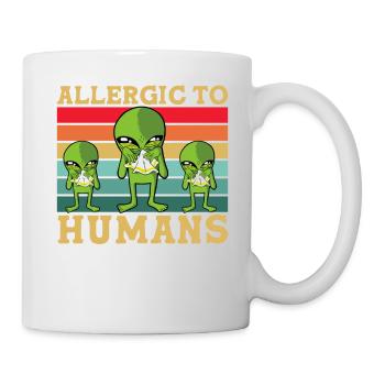 Allergic to Humans Alien - Tasse - Weiß - Rechts